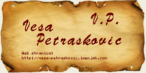 Vesa Petrašković vizit kartica